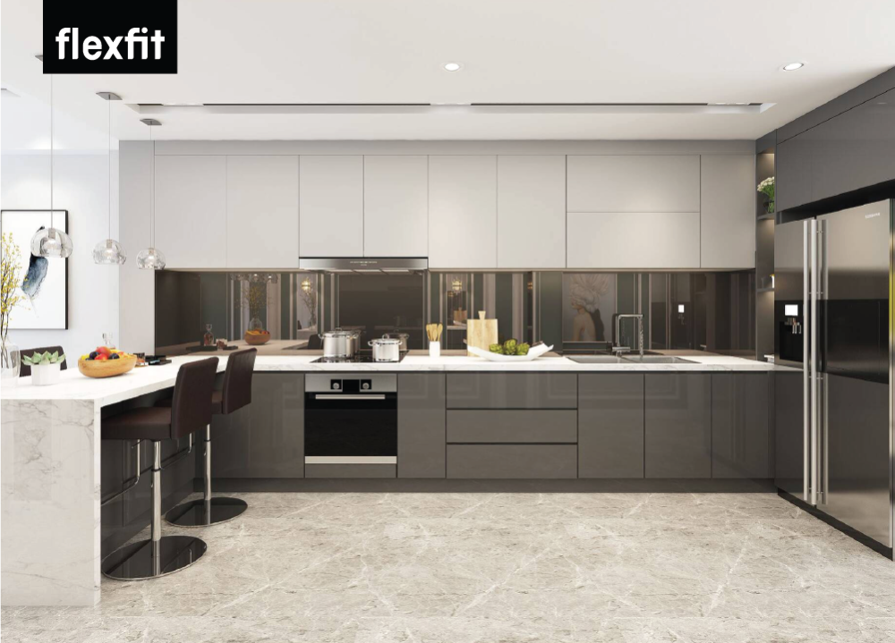 Tủ bếp chữ U < 2m5