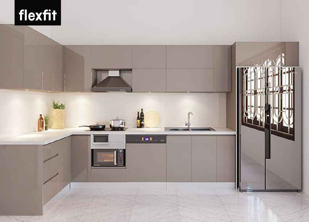 Tủ bếp chữ L 3m1 - 3m6